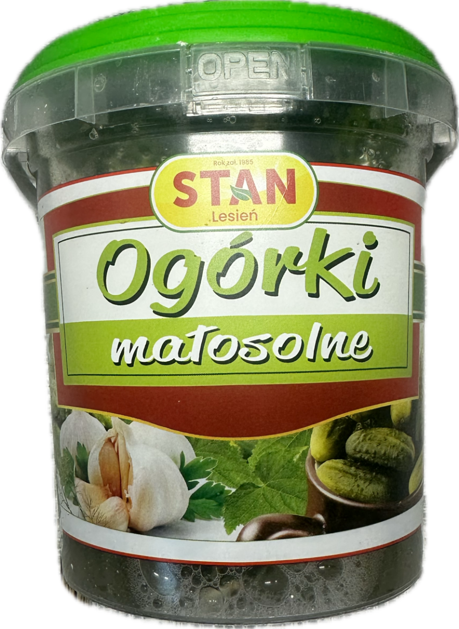Ogórki mało solne wiaderko 1 kg PL  Stan Lesień