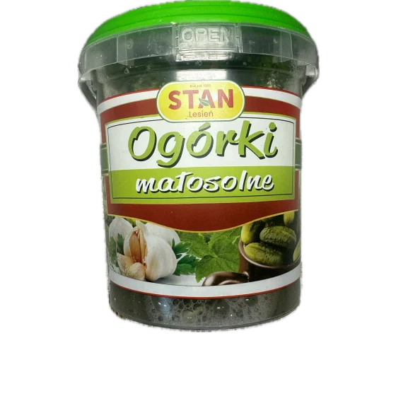 Ogórki mało solne wiaderko 1 kg PL  Stan Lesień